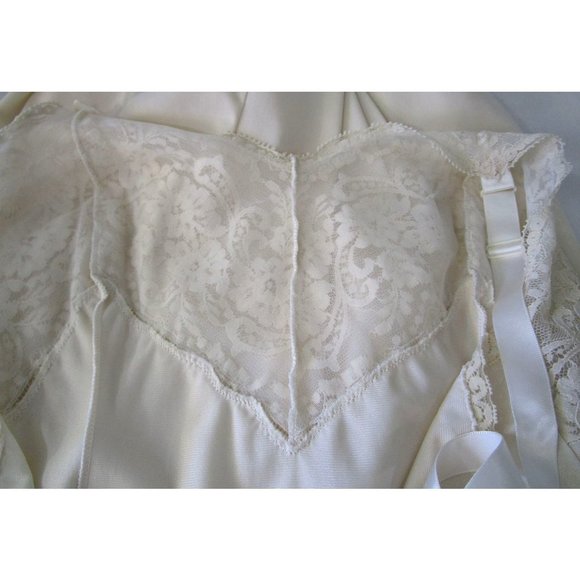 Vintage Wonder Maid Non Cling Full Slip Ivory Lined Lace Trim Sz 36  USA Made - Picture 9 of 12
